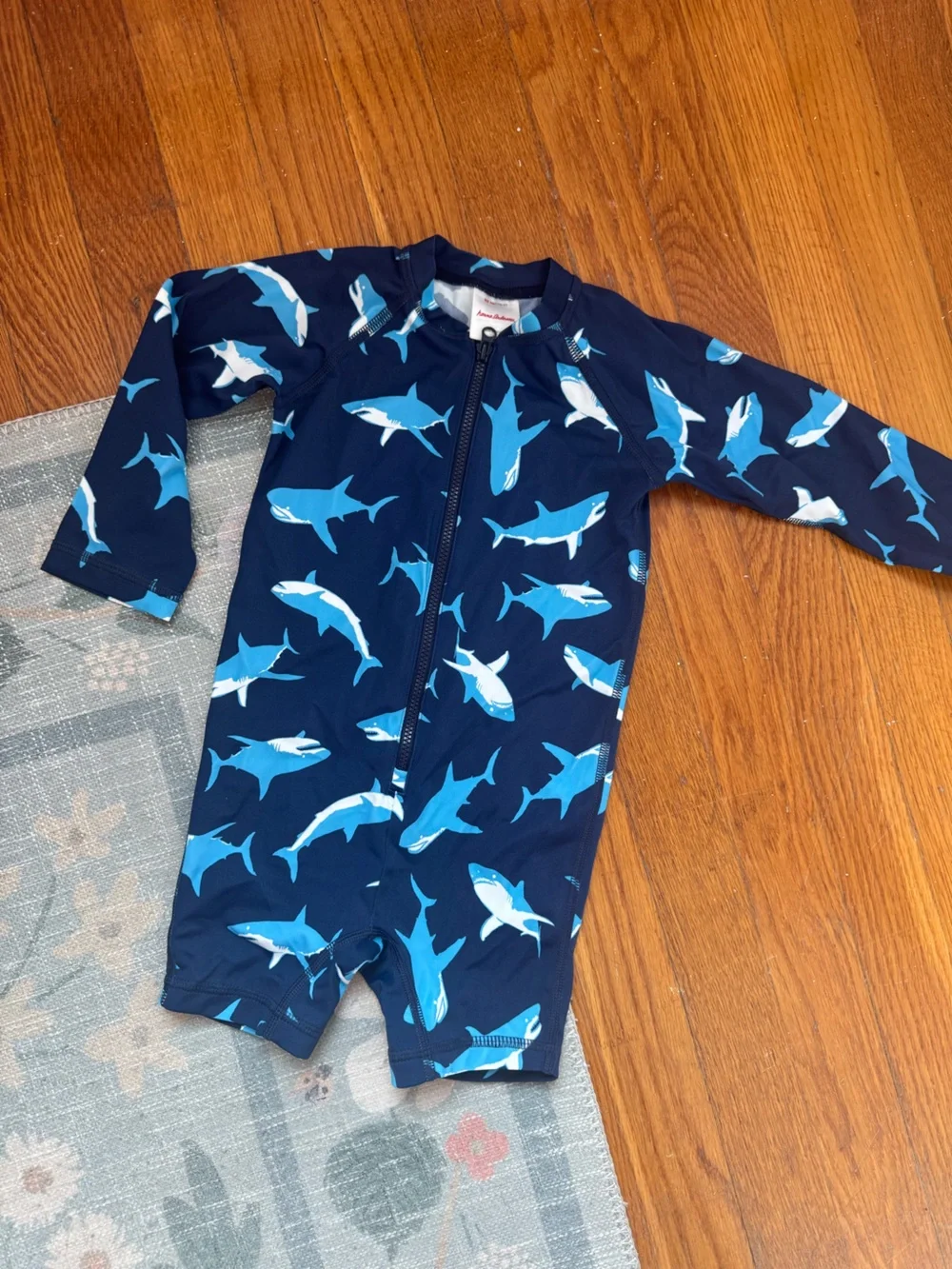Hanna Andersson Toddler Rash Guard Suit, Sharks, Size 2T